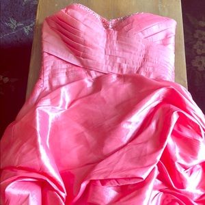 Bubble gum pink corseted formal dress